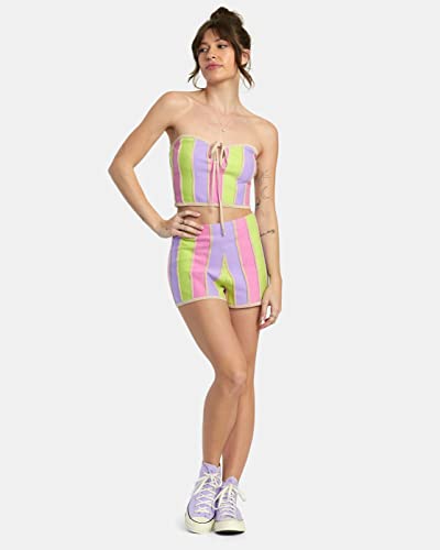 Rvca Womens Sleeveless Tube Tops - Upswing Sweater Top (Multi, Large) #TOP3