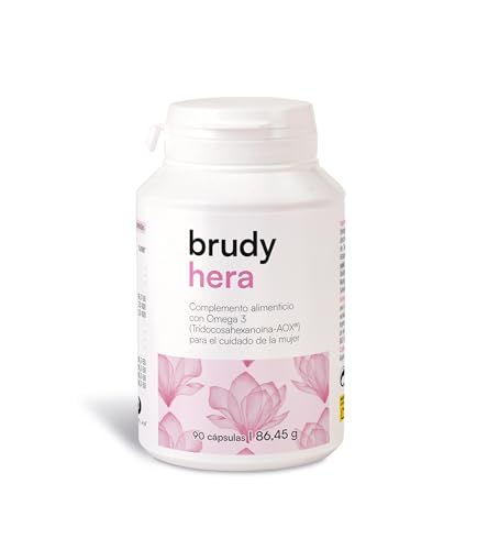 BRUDYLAB - Brudy Hera - Complemento Alimenticio para la Mujer - Omega-3, Vitaminas A, C, E y Minerales - Apoyo al Metabolismo Celular - Menopausia -1-3 Cápsulas al Día - 90 Cápsulas