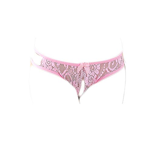 KHUFUZI Lingerie pour femme, sexy, sous-vêtements en dentelle, culotte string mignon, idéale comme cadeau pour une amie, Rose, M Cover