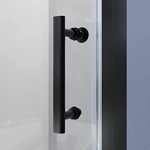 ELEGANT 760mm Black Bifold Shower Enclosure Frameless Bathroom Shower Doors 6mm Safety Bi-Fold Glass, Wetroom Shower Cubicles Reversible Folding Shower Door