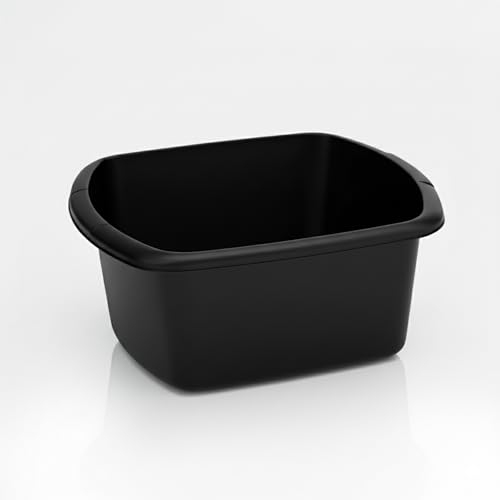 besto Washing Up Bowl for Sink | 9 Liter Large Rectangle Kitchen Sink Bowls | Black Wash Up Basin Bowl for Kitchen Sinks