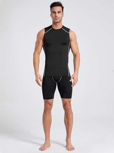 Men's Dry Fit Workout Tank Top Muscle Sleeveless Shirts for Men Compression Tank Top Gym Bodybuilding Running4