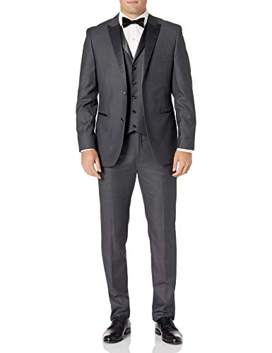 Adam Baker Men's 3 Piece Slim Fit Peak Lapel Tuxedo Suit Set - Colors
