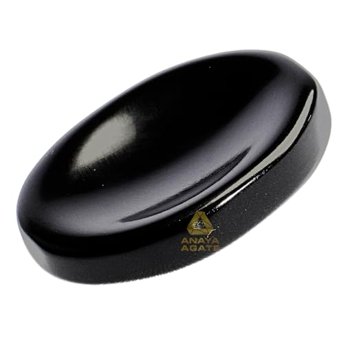 Black Agate Worry Stones – Crystal Thumb Worry Stone for Anguish, Stress – Relaxing & Soothing Balance Stones for Meditation, Relief – Healing Stones & Crystals for Men, Women