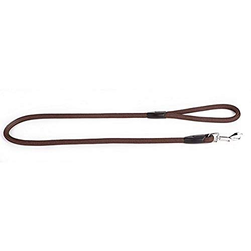 Dingo Brown Cord Lead, Handmade Light Leash for Dog in Snake Style 10440, 16 mm x 120 cm