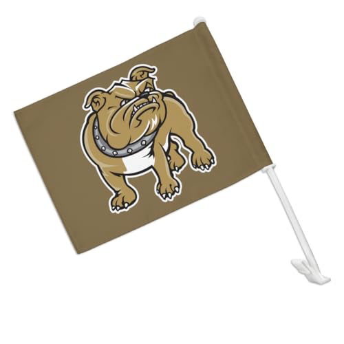 Bryant University Bulldogs Logo Car Truck Flag with Window Clip On Pole Holder