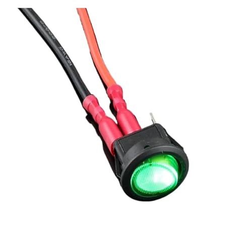 Interrupteur LED 12V 20A vert étanche pour bouton poussoir de voiture