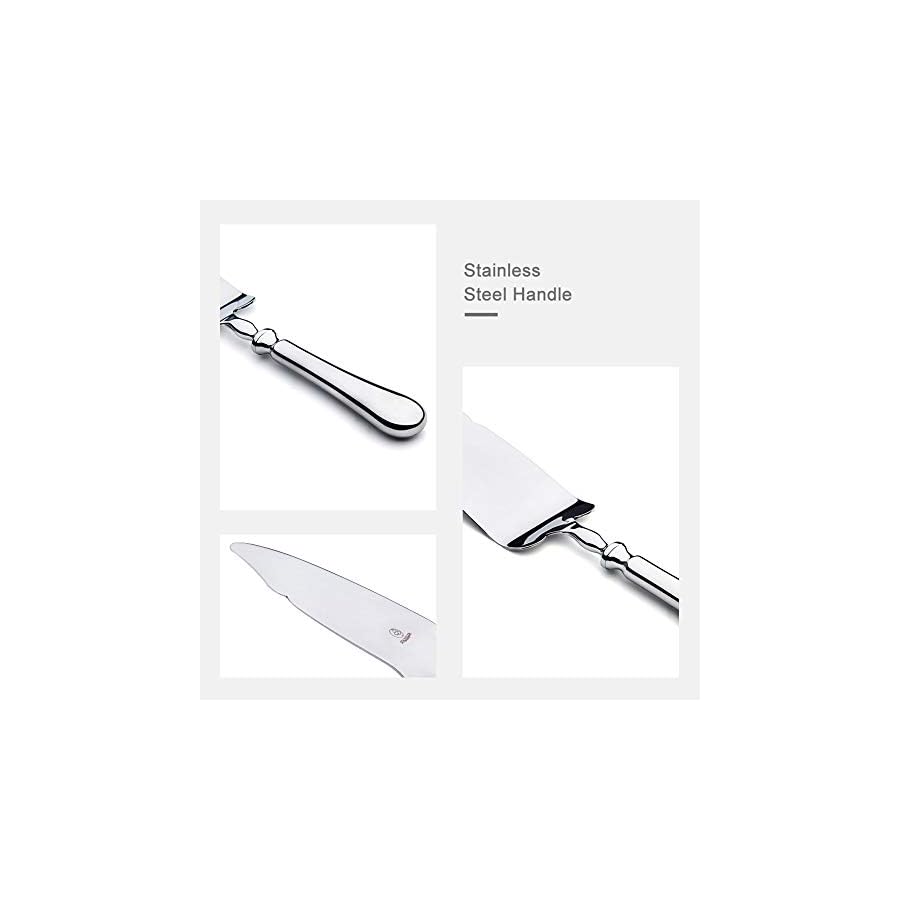 2-Piece-Wedding-Cake-Knife-and-Server-Set1810-Stainless-Steel-Cake-cutting-Set-Pie-Server-Cake-Cutter-Knife-for-BirthdayAnniversaryHolidayBaby-ShowerParty OTW PAVILION 2 Piece Wedding Cake Knife and Server Set,18/10 Stainless Steel Cake cutting Set Pie Server Cake Cutter Knife for Birthday,Anniversary,Holiday,Baby Shower,Party