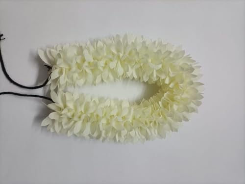 Image of Artificial Flowers for Indian Classical Dance | 12 inch New Mullai Poo Gajra for Bharatanatyam | Reusable Faux Jasmine Garland | Hair Accessory for Wedding | (Cream)