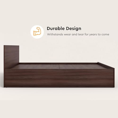 Image of Interio by Godrej EWA Engineered Wood Bed with Box Storage (King), 1-Year Warranty, Brown, Particle Board