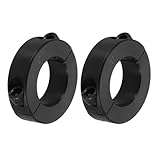 PATIKIL 1" OD 1-3/4" Bohrung Doppelt Geteilter Wellenkragen 2Stk Kohlenstoffstahl Klemmschrauben-Kragen Für Antriebswellen Landwirtschaftliche Geräte Werkzeugmaschinen Schwarz