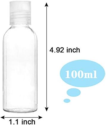 6 Bottiglie Di Plastica Da 100ml Con Imbuti | Flaconi Per Cosmetica Trasparenti | Per Viaggi, Campeggio - Foto 13