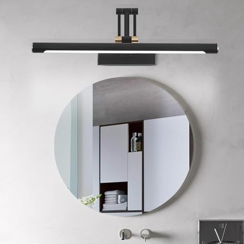 Apliques de pared para baño en metal negro de 43cm con óptica LED fina y luz cálida elegante 4