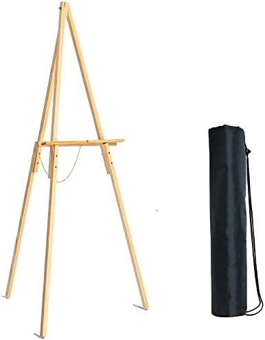 Wooden Easel Stand for Display Wedding Sign & Poster - JNZYB Wood 62" Tall Easels Holder - Large Heavy Duty Foor Arts Tripod (1 Pack)
