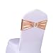 SINSSOWL 100PCS Stretch Wedding Chair Bands with Buckle Lycra Slider Sashes Bow Decorations 25 Colors (Rose Gold, Pink Gold)