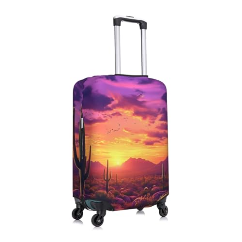 Sunset Cactus Elastic Travel Luggage Cover, Washable Spandex Suitcase Protector, Anti-Scratch Fits 18-32 Inch3
