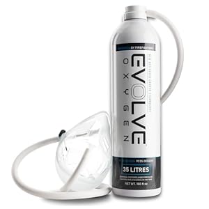 EVOLVE 35-Litre Pure Oxygen Canister with Mask and Tube | Portable Oxygen Can | Ideal for Home Use and Outdoor Activities | Designed by Firefighters | Made in Britain | Pack of 1