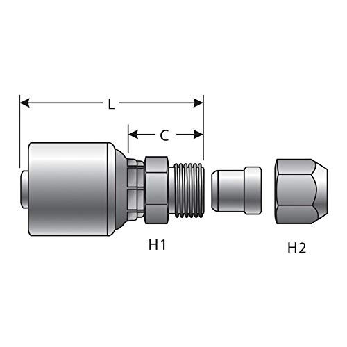 Image of Gates G25510-0810 SAE Male Flareless Assembly (Mega Crimp)