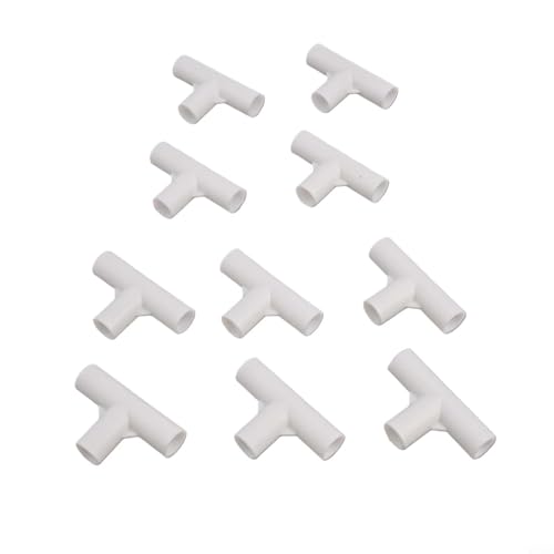 CashMuch Conector en T de poste de tienda de campaña, junta fija de plástico blanco, identificación de 16 mm para marco de toldo de camping (T-tee)