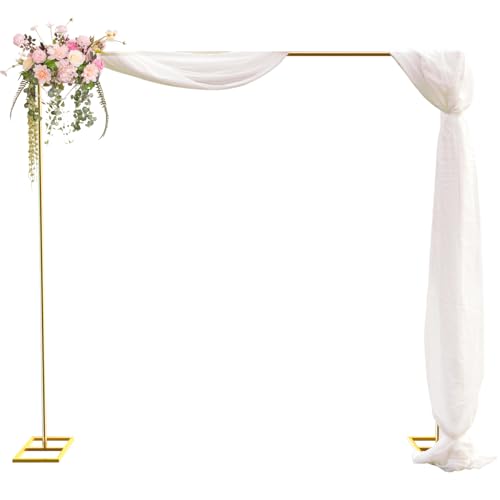 Wedding Arch Backdrop Stand Square 8 x 8 FT Wedding Arches for Ceremony Metal Balloon Arch Frame for Wedding Birthday Party Garden Arbor Anniversary Event Baby Shower Photo Booth Background Decoration