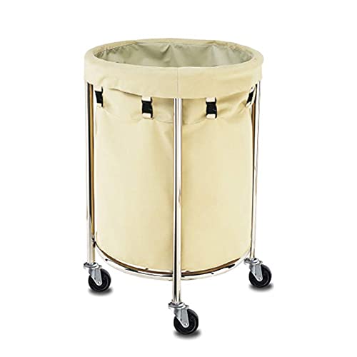 Carro móvil para ropa de hotel, beige, acero inoxidable miniatura 1