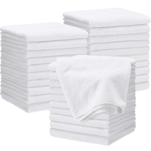 Panelee 36 Packs of Bleach Proof Towels Microfiber Absorbent Bleach Resistant Salon Hand Towels for Gym, Bath, Spa, Shaving, Shampoo, Home Hair Drying (White,14 x 29 Inch)
