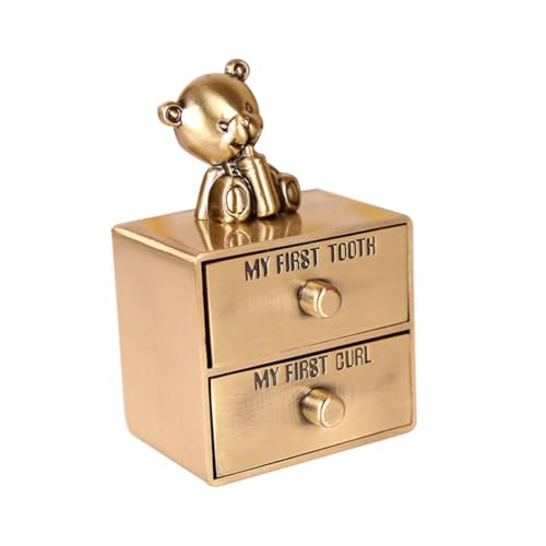 Boîte à dents de lait en zinc durable, coffret de rangement sécurisé aux motifs animaux