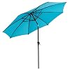 Helios&Hestia 300 cm grote markt, tuinparasol, terrasparasol, marktscherm, tuinscherm met glasvezel, UPF 50+, aquablauw
