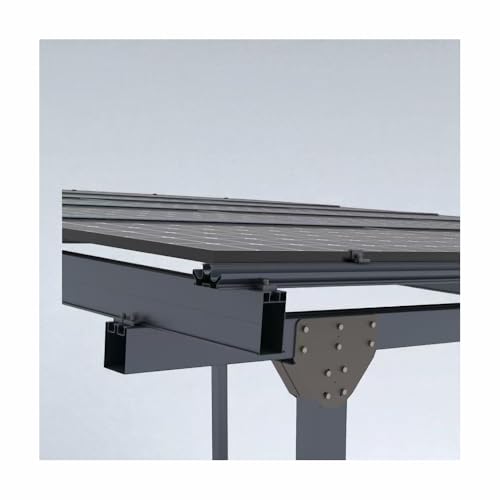Doppelcarport Carport für 2 Autos inkl. 15 Solarmodule mit Dachverkleidung & Regenrinne, Schwarz