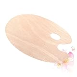 EXAOMBLE 1 Stück Holzfarbpalette Oval Praktische Mischpalette für Acryl und Ölfarben Tragbar für...