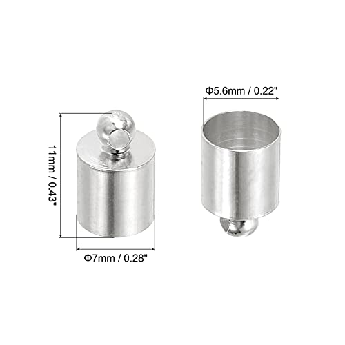 PATIKIL 50Pcs Cord End Caps, 6.6mm End Cap Barrel Beads Kumihimo End Caps Brass for Leather Cord Tassels - Image 2
