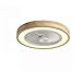 Produktbild Holz Deckenventilator mit Beleuchtung LED Licht, Invisible Fan Deckenleuchte Dimmbar mit Fernbedienung, Leise Ventilator lampe, Deckenlampe für Schlafzimmer Wohnzimmer Esszimmer Kinderzimmer, Ø50cm