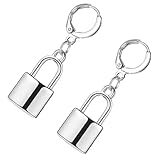 Milisten Pendientes de Candado Estilo Punk Unisex, Colgantes de Plata para Hombre y Mujer, Diseño Hip-hop Moderno, Accesorios Versátiles para Obsequio y Ocasiones Obsequios