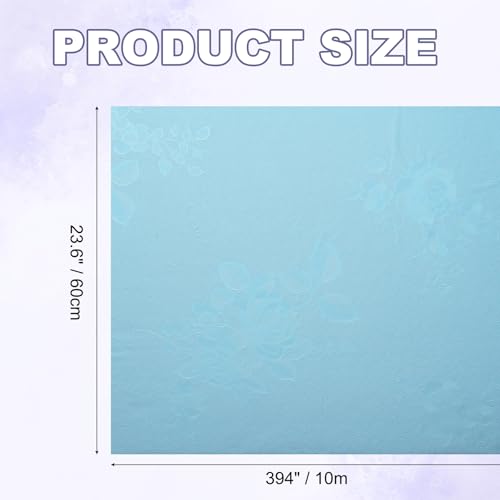 Papel pintado floral vintage azul claro 60x1000cm vinilo autoadhesivo impermeable retro para pared 3
