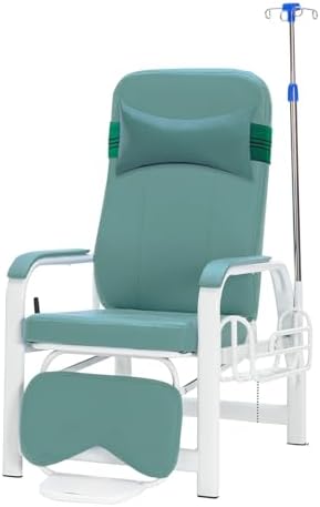 Leather Phlebotomy Chair for Blood Draw, Fully Reclining Medical Chair with Armrests & Steel Frame, Ideal for Laboratories & Waiting Rooms