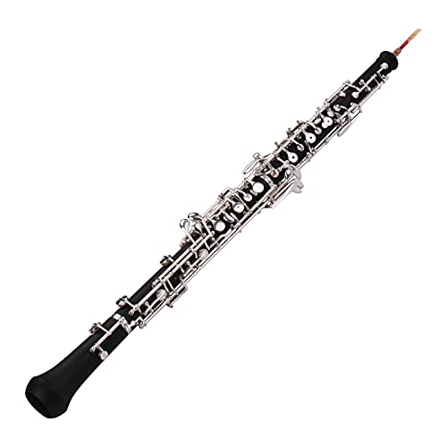 Professional Oboe C Key Semi-automatic Style Nickel-plated Keys Woodwind Instrument with Oboe Reed Gloves Leather Case Carry Bag Cleaning Cloth Mini Screwdriver