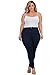 LOVER BRAND FASHION High Waisted Women Petite-Plus Size (1XL-4XL) Stretch Jeans Pants (2XL, Black)