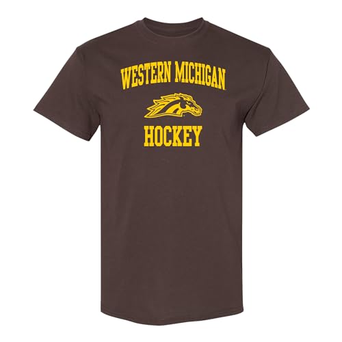UGP Campus Apparel AS1092 - Western Michigan Broncos Arch Logo Hockey T-Shirt - X-Large - Dark Chocolate