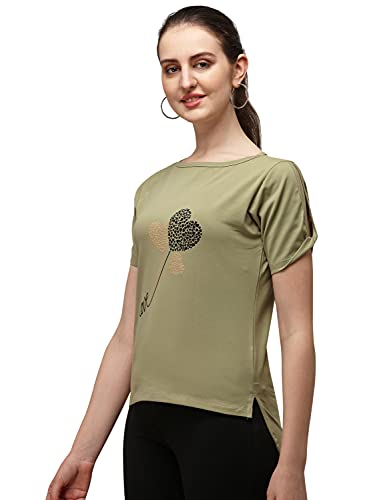 Image of DHRUVI TRENDZ Women's Regular Fit Tops | T Shirt for Women | Tops for Jeans for Women | Tops for Women | Western Tops for Women Stylish | T-Shirt for Women