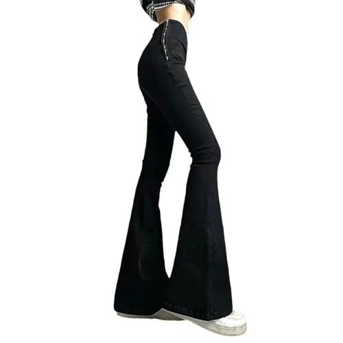 Effet ventre plat avec le jean bootcut amincissant taille haute