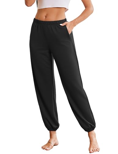 Ekouaer Calça de pijama, calça de moletom folgada confortável para relaxar e dormir com bolsos para