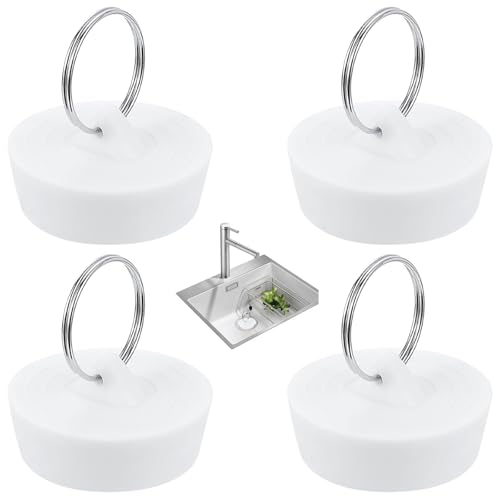 Tappo per vasca da bagno universale 2 pezzi in acciaio inox e silicone, compatibile con scarichi da 50-51 mm, tappo conica Ø55mm per bagno cucina lavabo vasca, antiperdita, riutilizzabile