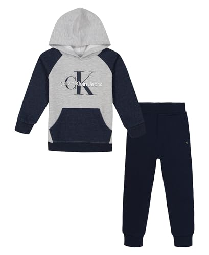 Image of Calvin Klein Baby Boys' 2-piece Fleece Set, Sweatshirt and Jogger Sweatpant