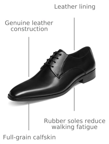 Image of GIFENNSE Mens Dress Shoes Oxford Lace Up Handmade Leather Classic Formal Oxfords Shoes for Men