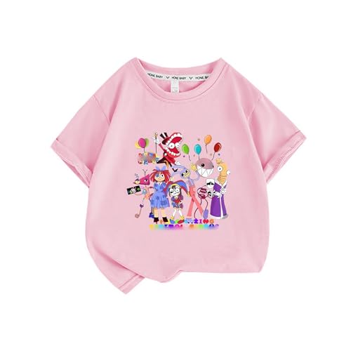 HOUJW T-shirts en coton de dessin animé, T-shirts à manches courtes à col rond, hauts, b, L