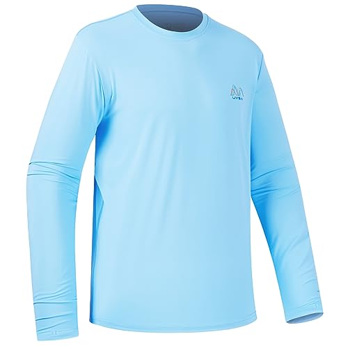 Men’s UPF 50+ Long Sleeve Performance T-Shirts Permanent UV Protective Quick Dry for Everyday Hiking Fishing Beach