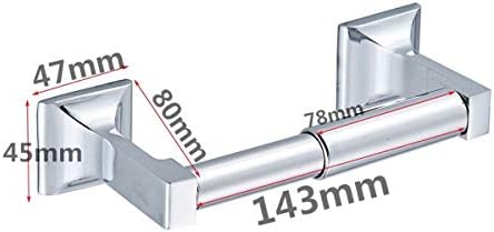 ThinkTop Spring Toilet Paper Holder, Chrome Finish Wall Mount Square Bathroom Pivot Loaded Tissue Paper Roll Holder