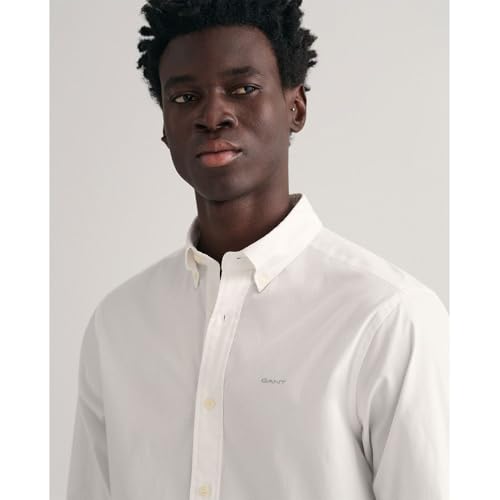 Gant Para Hombre. 3000300 Camisa Pinpoint Oxford Regular Fit Blanco (Xxl), Casual, AlgodóN, Manga Larga - 3