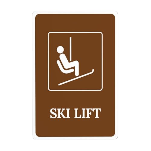 Ski Lift Area Metal Tin Sign, Waterproof Wall Decor 8x12