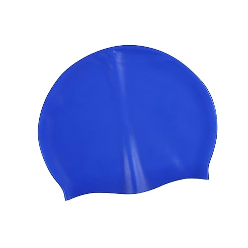 Pegciuho Silicone Swim Cap Swimming Cap Flexible Elastic Non Slip Comfortable Easy Wear and Removal Hair Protection Keep Hair Dry for Canoeing Unisex, Dark Blue